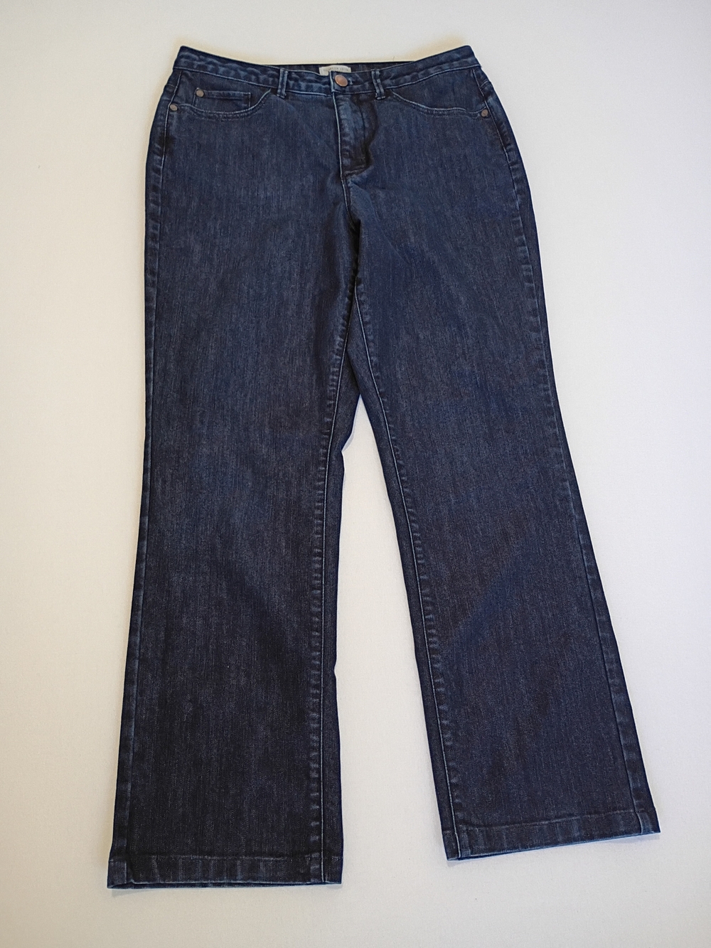 Coldwater Creek Dark Wash Wide Leg Jeans Size 12 Minimalist Classic Casual Wear